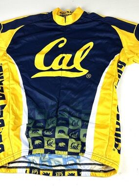 Adrenaline California Berkeley Bears Cycling Jersey Sz Large 1/2 Zip Cal